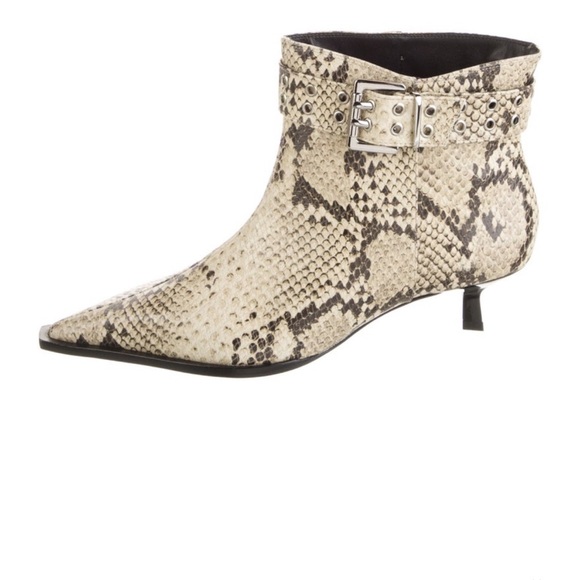 SCHUTZ Beige Snakeskin Ankle Booties - Picture 1 of 5